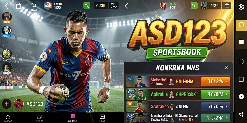 Screenshot utama ASD123 menampilkan tampilan menarik dari taruhan olahraga.