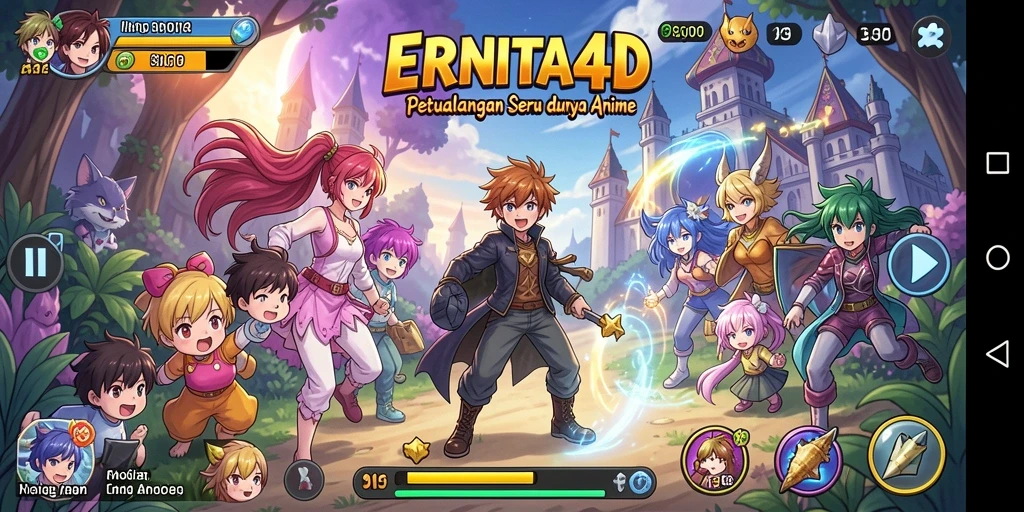 Tampilan layar dari gameplay seru ERNITA4D di dunia Anime.