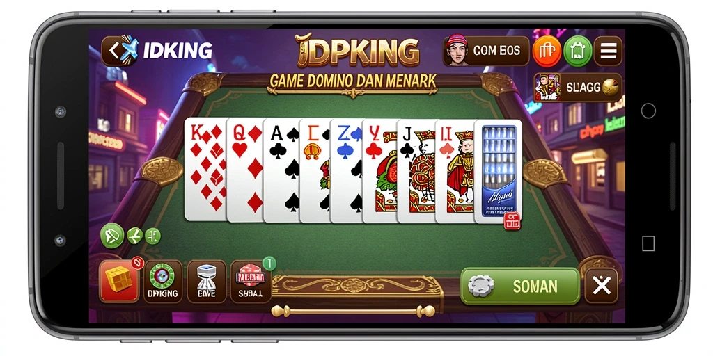 Tampilan gameplay menarik dalam aplikasi IDPKING yang menyuguhkan permainan domino.