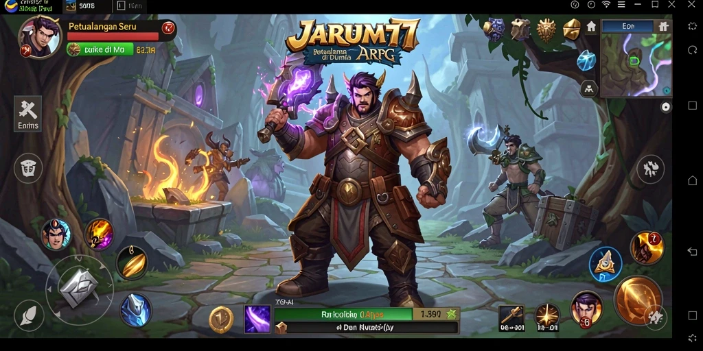 Tampilan gameplay seru JARUM77 dengan pertarungan epik.