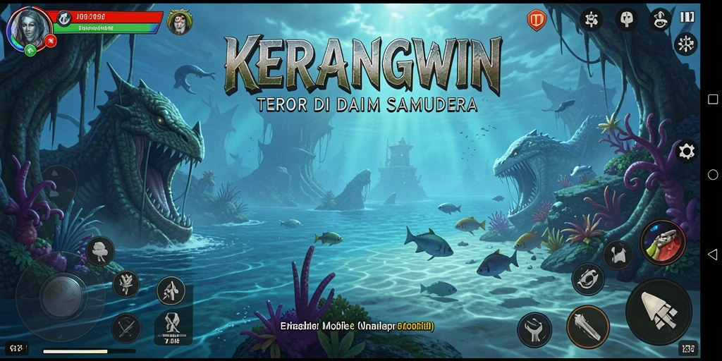 Screenshot menampilkan gameplay menegangkan di kedalaman laut.