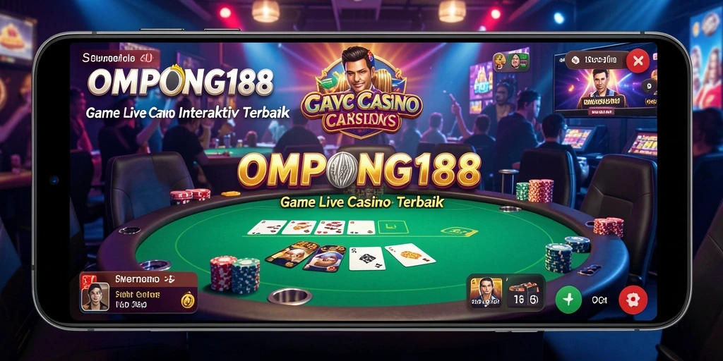 Tampilan utama OMPONG188 dengan dealer langsung dan meja permainan kasino.