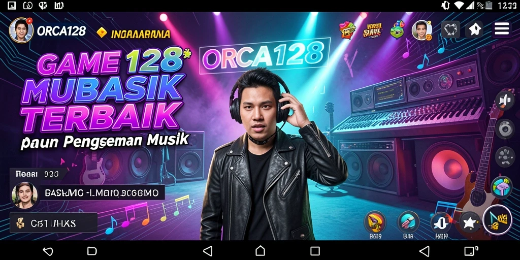 Gameplay ORCA128 yang menampilkan tantangan musik yang seru.