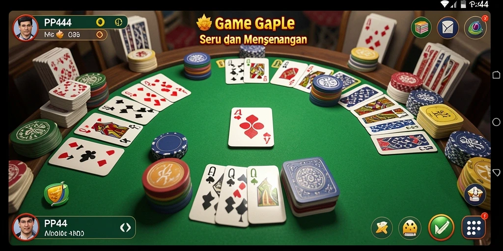 Screenshot utama PP444 menampilkan keasyikan bermain Gaple.
