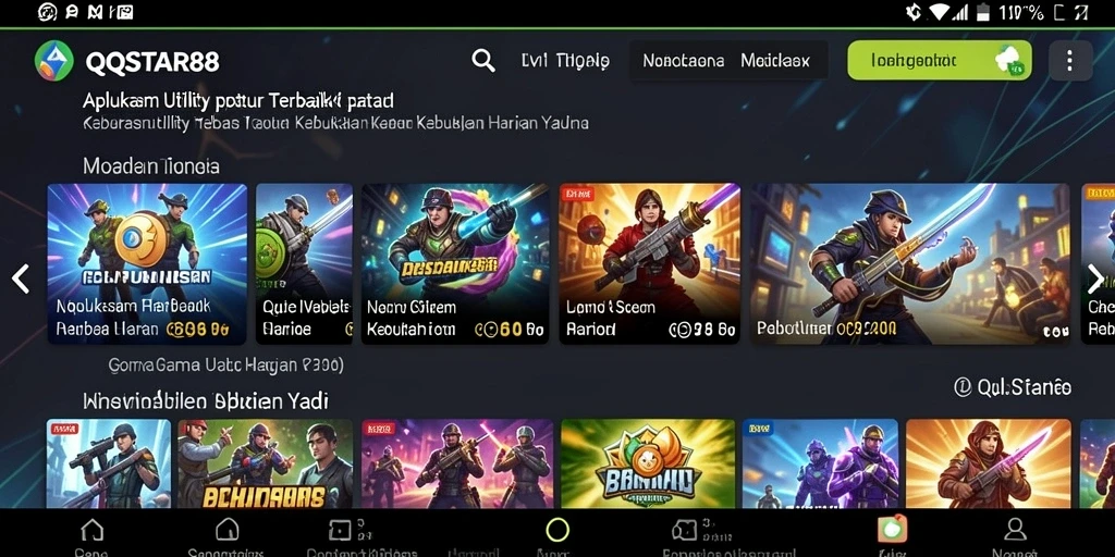 Tampilan antarmuka aplikasi QQSTAR88 yang memudahkan pengguna.