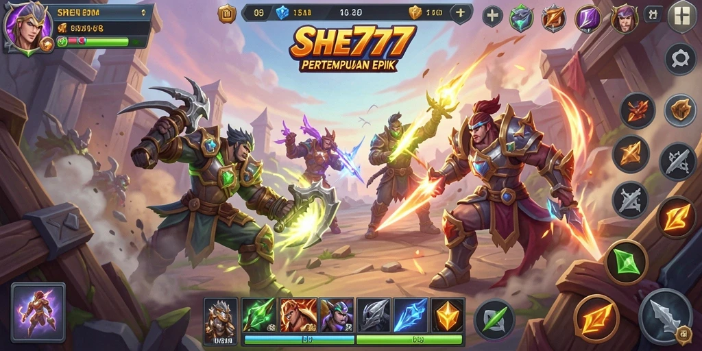 Gameplay seru dalam <strong>SHE777</strong>, pertarungan tim yang menegangkan.