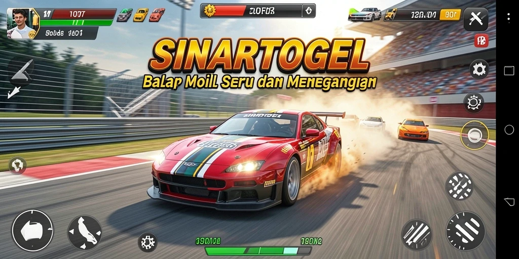 Tangkapan layar permainan SINARTOGEL dengan aksi balapan yang mendebarkan.
