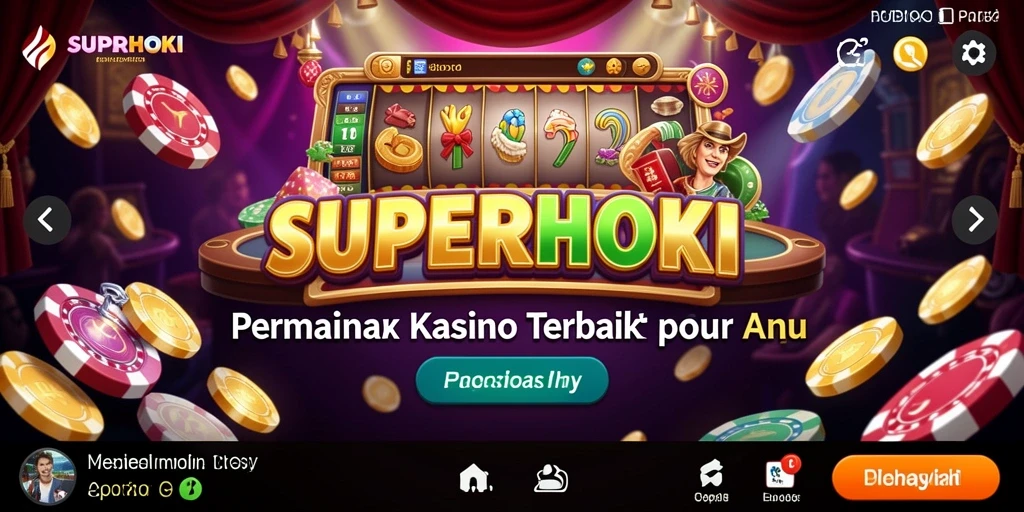 Tampilan gameplay menarik dari SUPERHOKI dengan suasana Kasino.