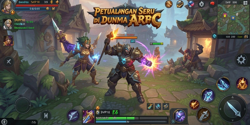 Tampilan intens saat karakter bertarung dalam SVIP10 dengan berbagai skill.