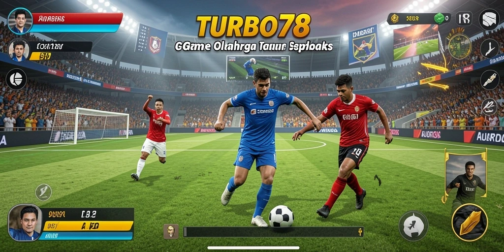 Tampilan gameplay TURBO78 menampilkan aksi olahraga yang mendebarkan.