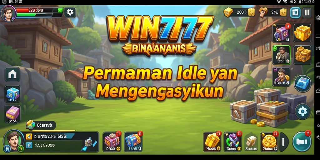 Screenshot gameplay WIN777 yang menunjukkan karakter berkembang dalam mode Idle.